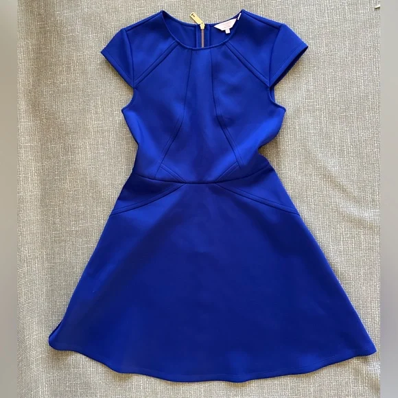 Ted Baker London Fit & Flare Scuba Dress – Royal Blue – Size 2 (US 6) - Picture 3 of 16
